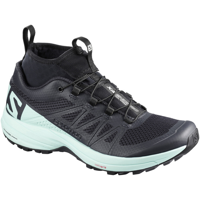 SALOMON XA ENDURO W Philippines - Women's Trail Running Shoes - Black/Light Blue | 325768-YRF